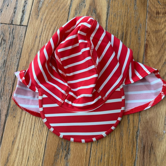 Baby Boden Red White Stripe Sun Safe Swim Hat UPF Size 2-3 Years - Picture 2 of 8